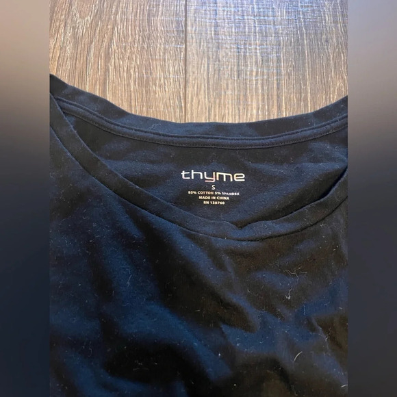 Thyme Women’s Maternity Black Ruched Sides T Shirt Size S - Picture 2 of 3